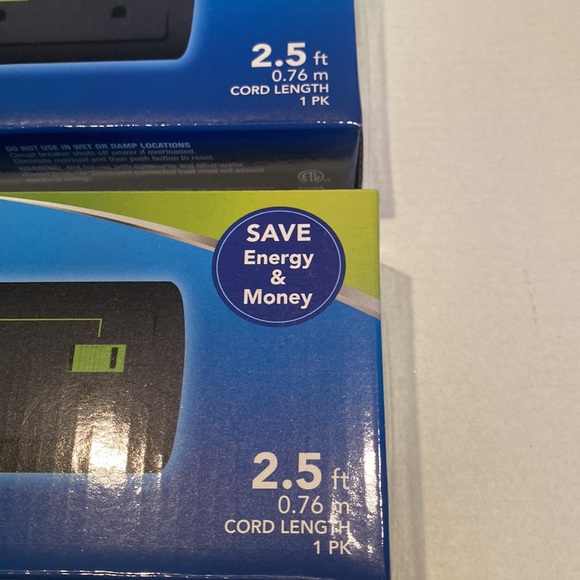 NIB Set of Two Advanced 7-Outlet Power Strips with Surge Protector - Picture 4 of 6